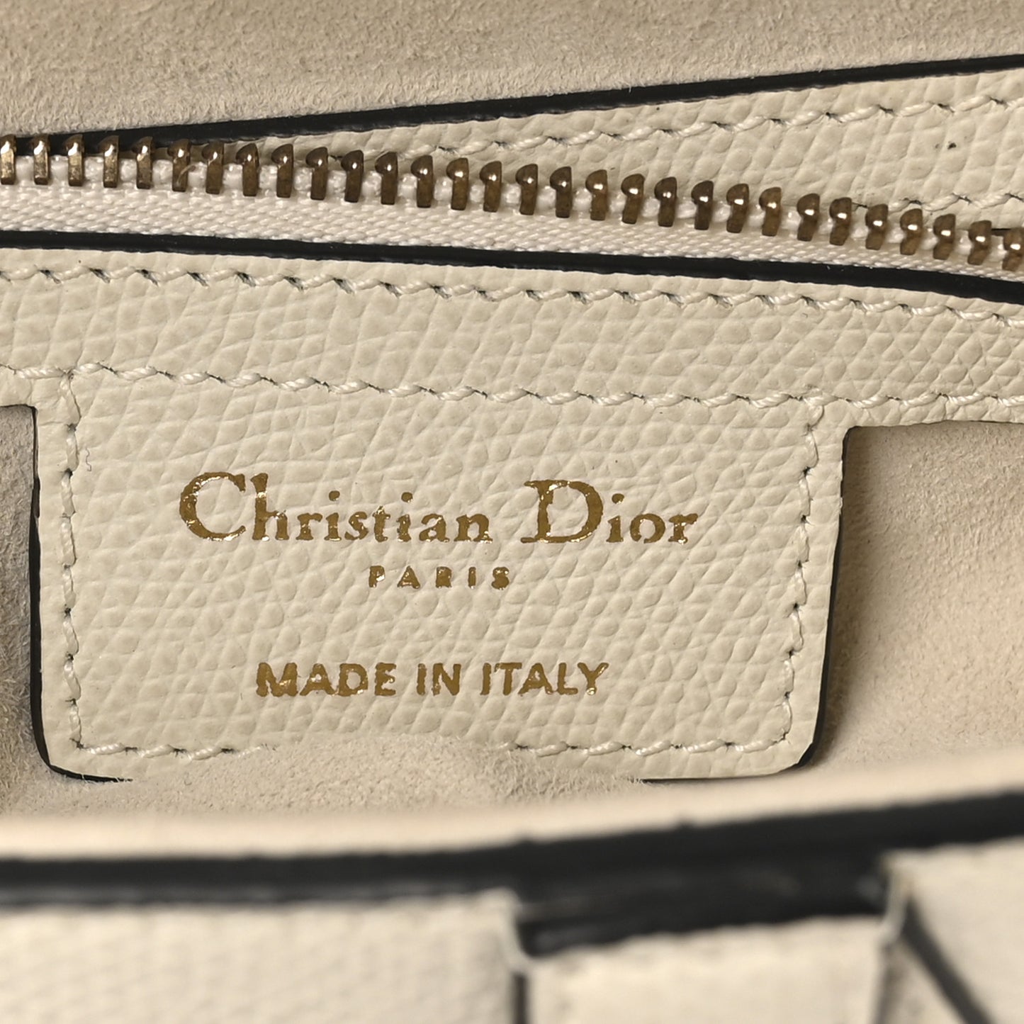 Grained Calfskin Saddle Bag White