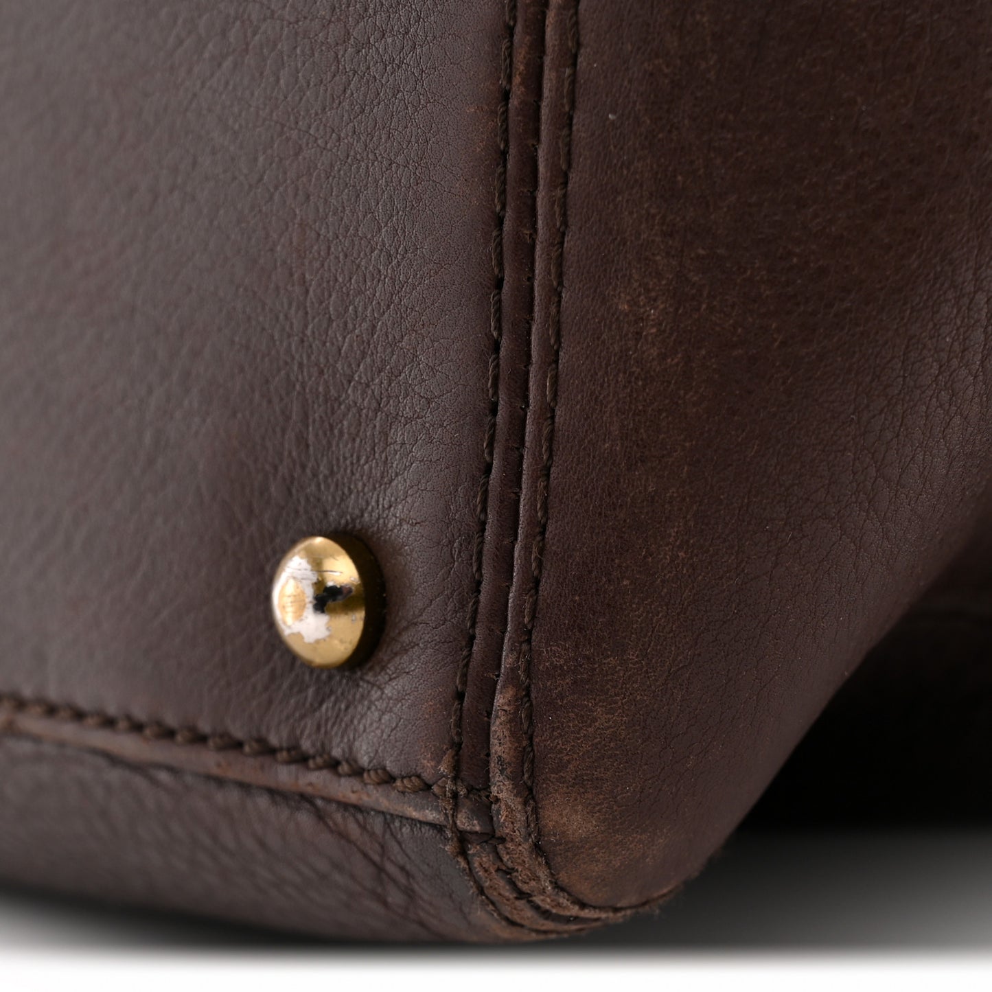 Calfskin Shopper Tote Brown
