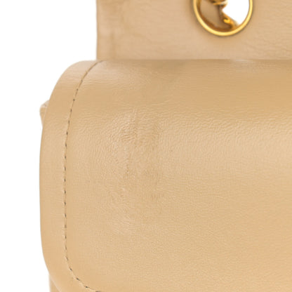 Chanel Lambskin Quilted Medium Double Flap Beige 13 of 14