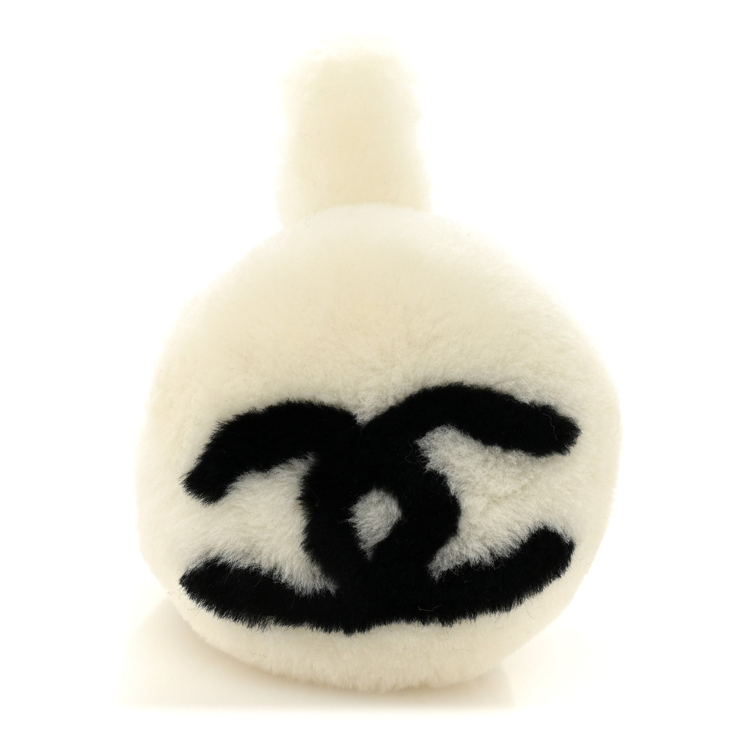 Shearling CC Bi-Color Ear Muffs White Black