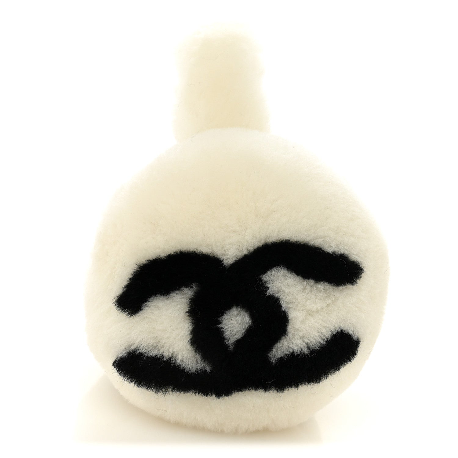 Chanel Shearling CC Bi-Color Ear Muffs White Black 4 of 5