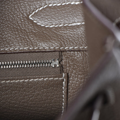 Hermes Taurillon Clemence Birkin 30 Etoupe 9 of 31