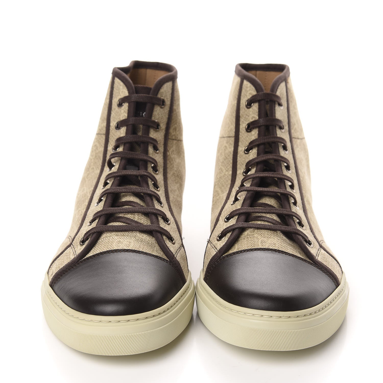Gucci GG Supreme Monogram Mens High Top Sneakers 11.5 Brown 2 of 11