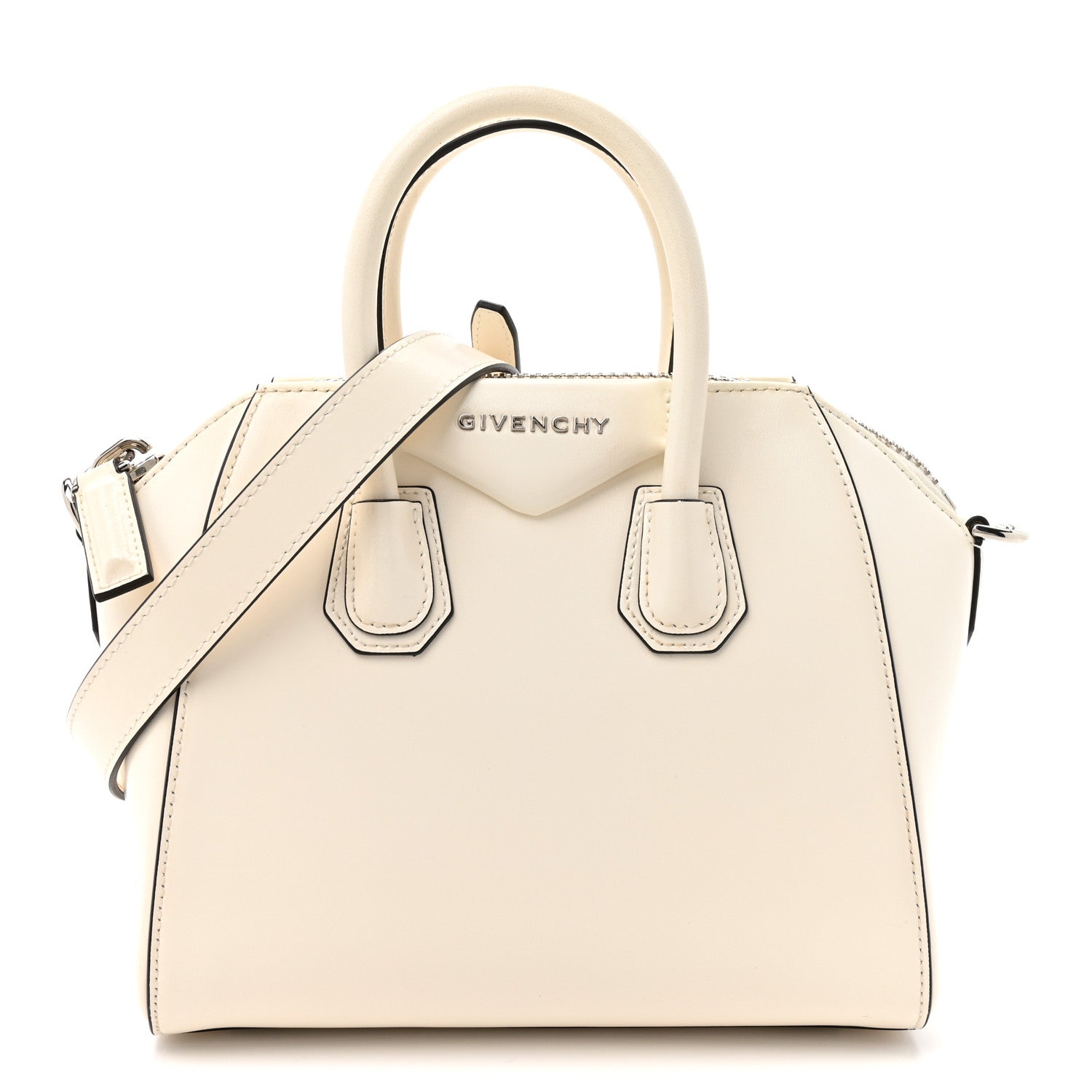 Givenchy Shiny Lord Calfskin Mini Antigona Ivory 1 of 12