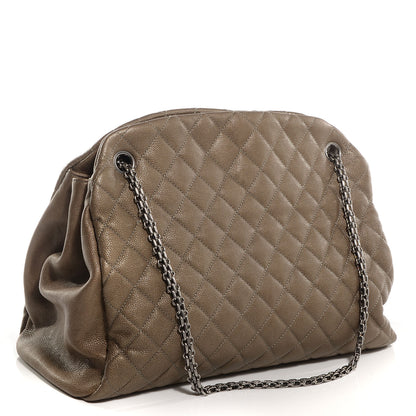 Chanel Calfskin Large Just Mademoiselle Bowling Bag Silver 3 of 8