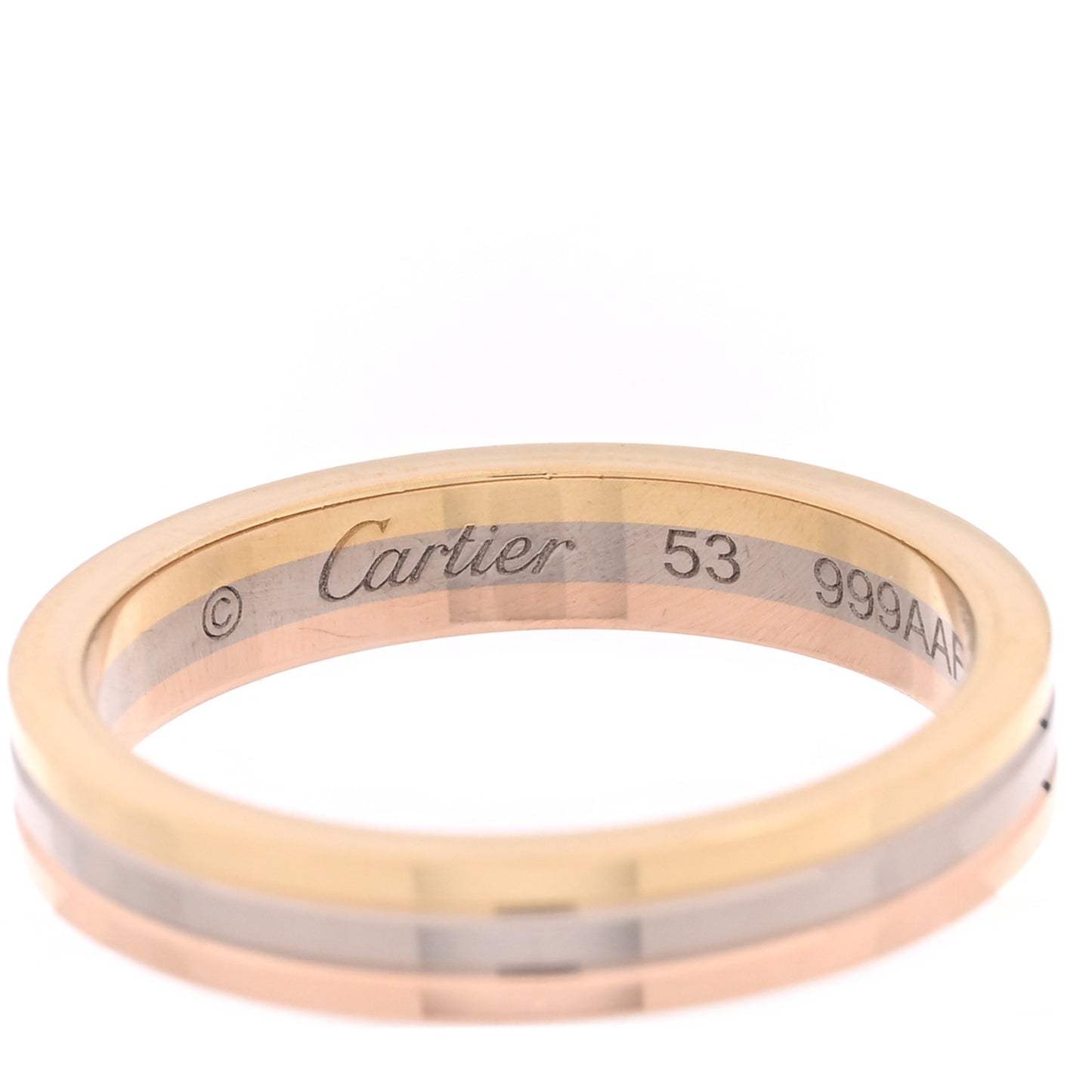 18K Pink White Yellow Gold 3.5mm Vendome Louis Cartier Wedding Band Ring  53 6.5