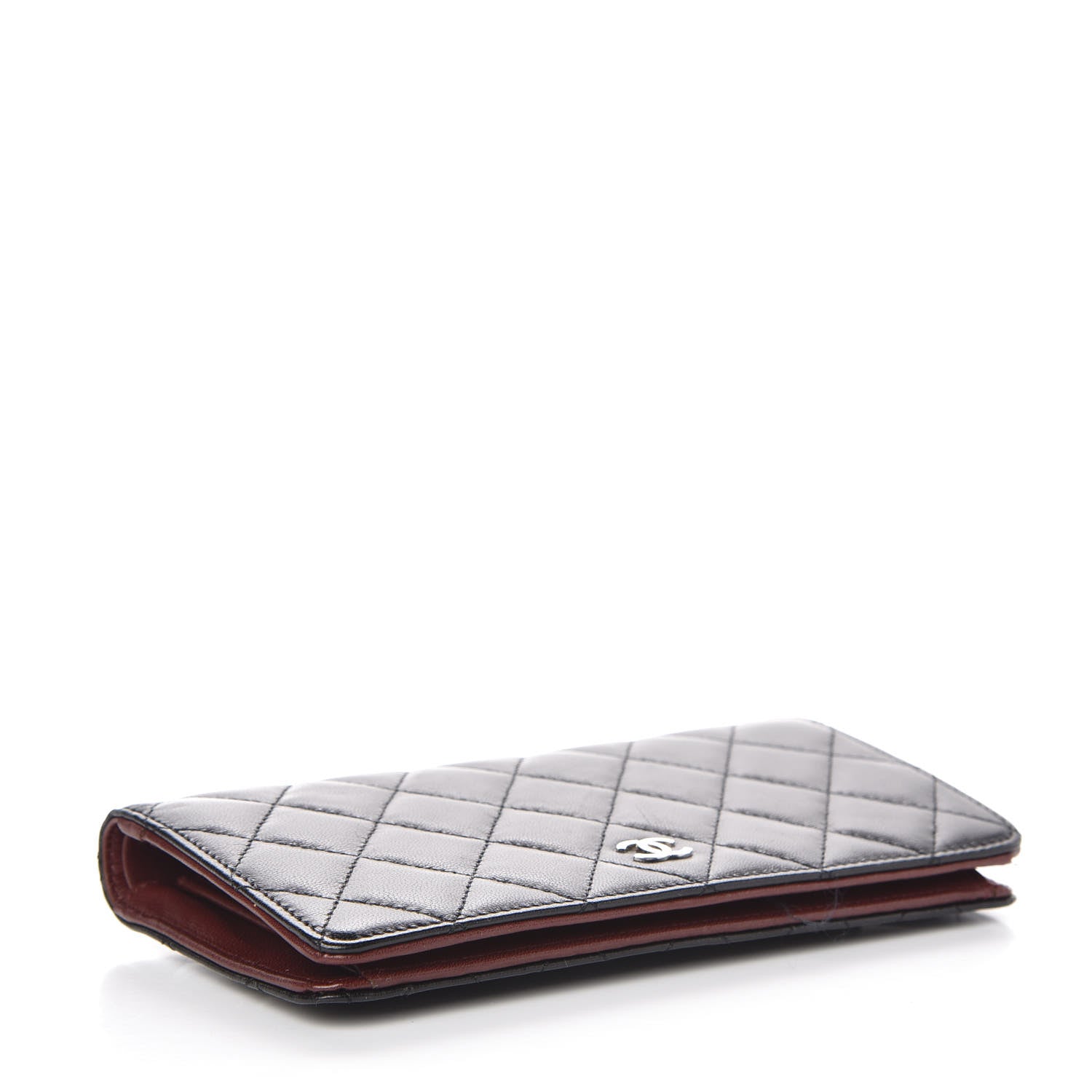 Chanel Lambskin Quilted Yen Wallet Black 4 of 9