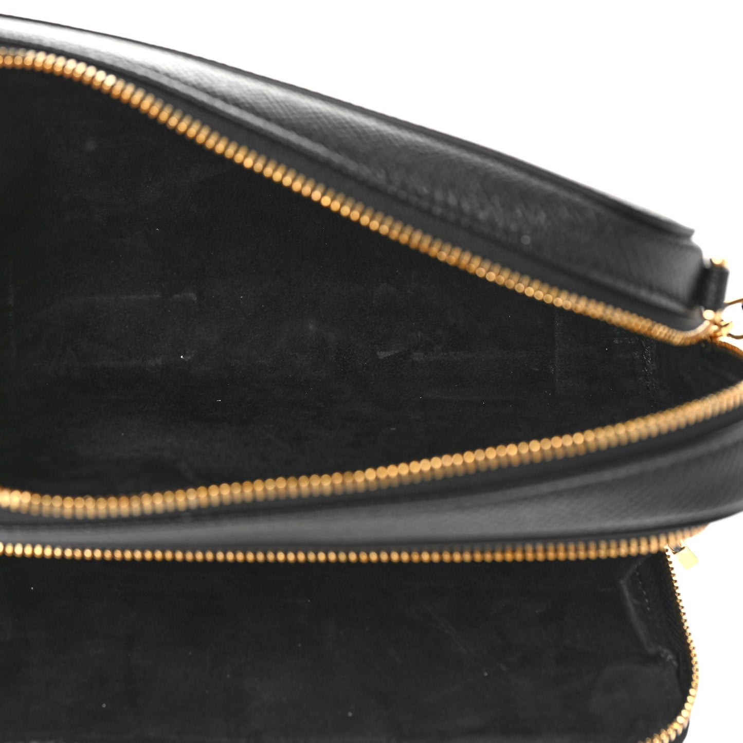 Grained Calfskin Caro Double Pouch Black