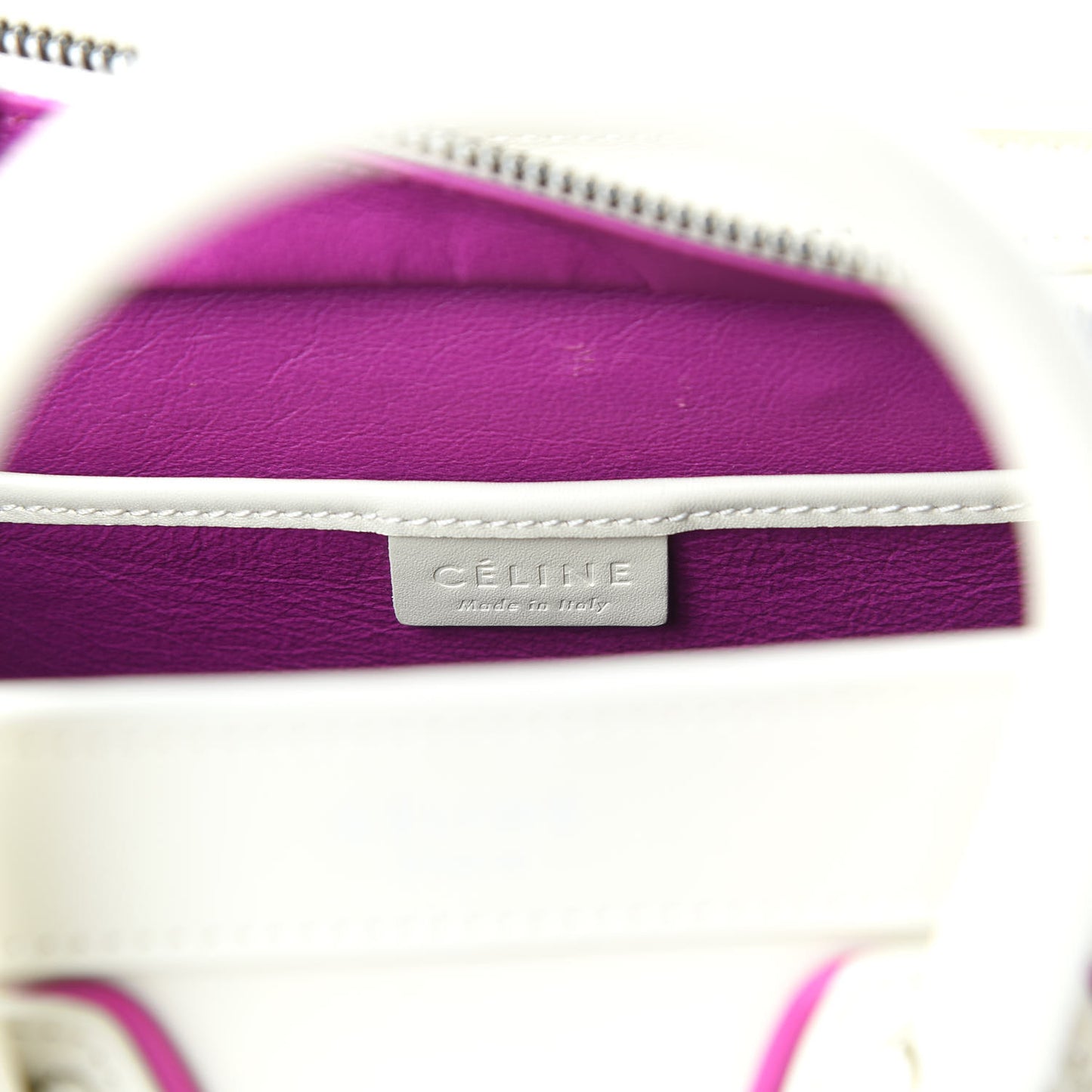 Smooth Calfskin Nano Luggage White Magenta