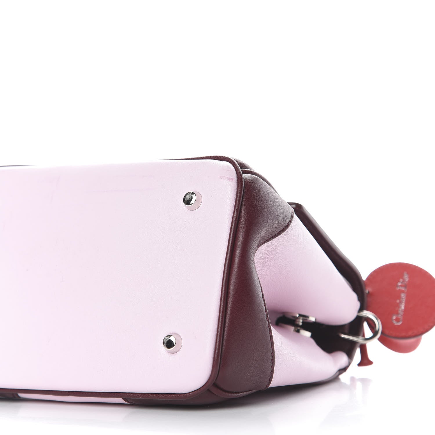 Christian Dior Calfskin Tri-Color Micro Be Dior Flap Pink Burgundy Red 8 of 10