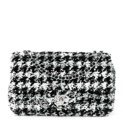 Chanel Sequin Houndstooth Small Flap Black White 1 of 12