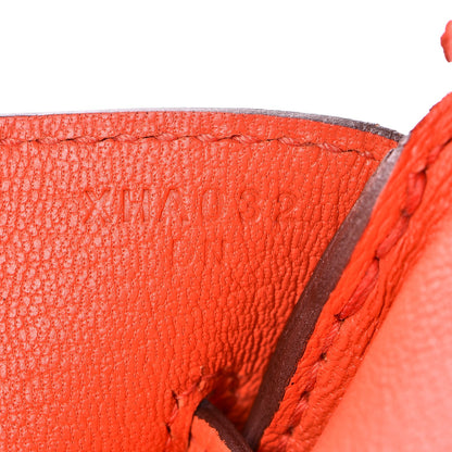 Hermes Taurillon Clemence Birkin 30 Orange Poppy 10 of 33