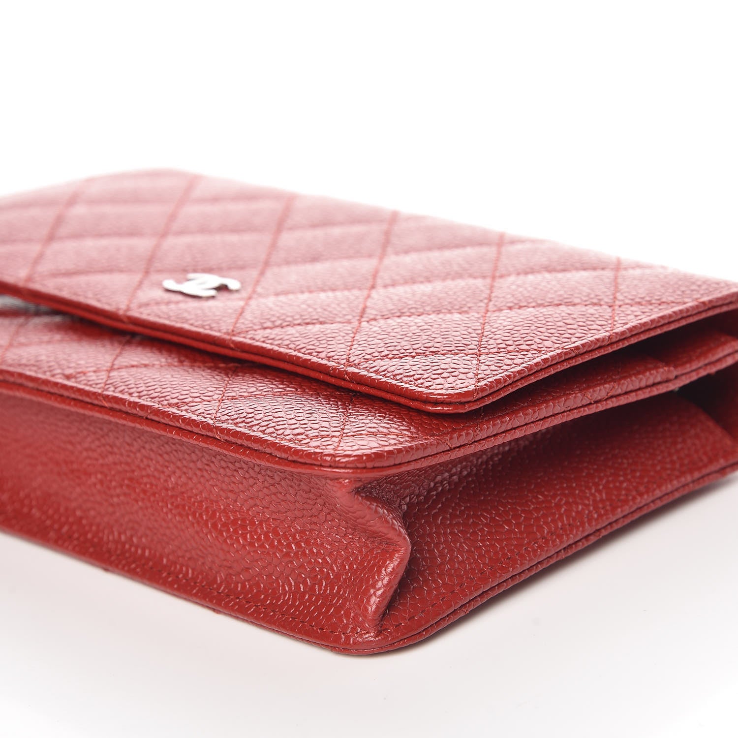 Chanel Caviar Quilted Wallet on Chain WOC Red 10 of 12