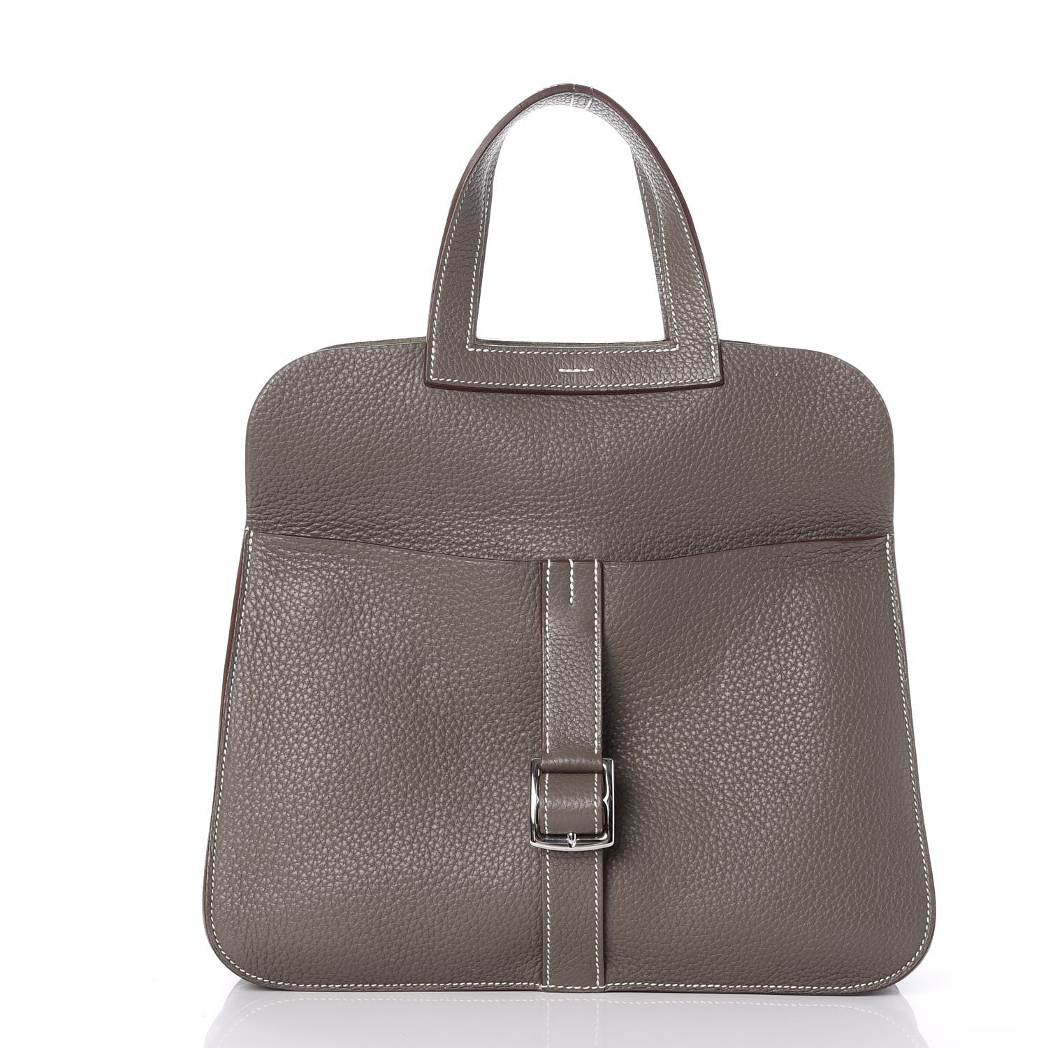Hermes Taurillon Clemence Halzan 31 GM Etain 4 of 9