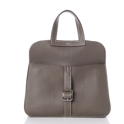 Hermes Taurillon Clemence Halzan 31 GM Etain 4 of 9