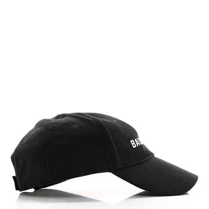 Balenciaga Cotton Logo Classic Baseball Cap 58 L Black White 4 of 10