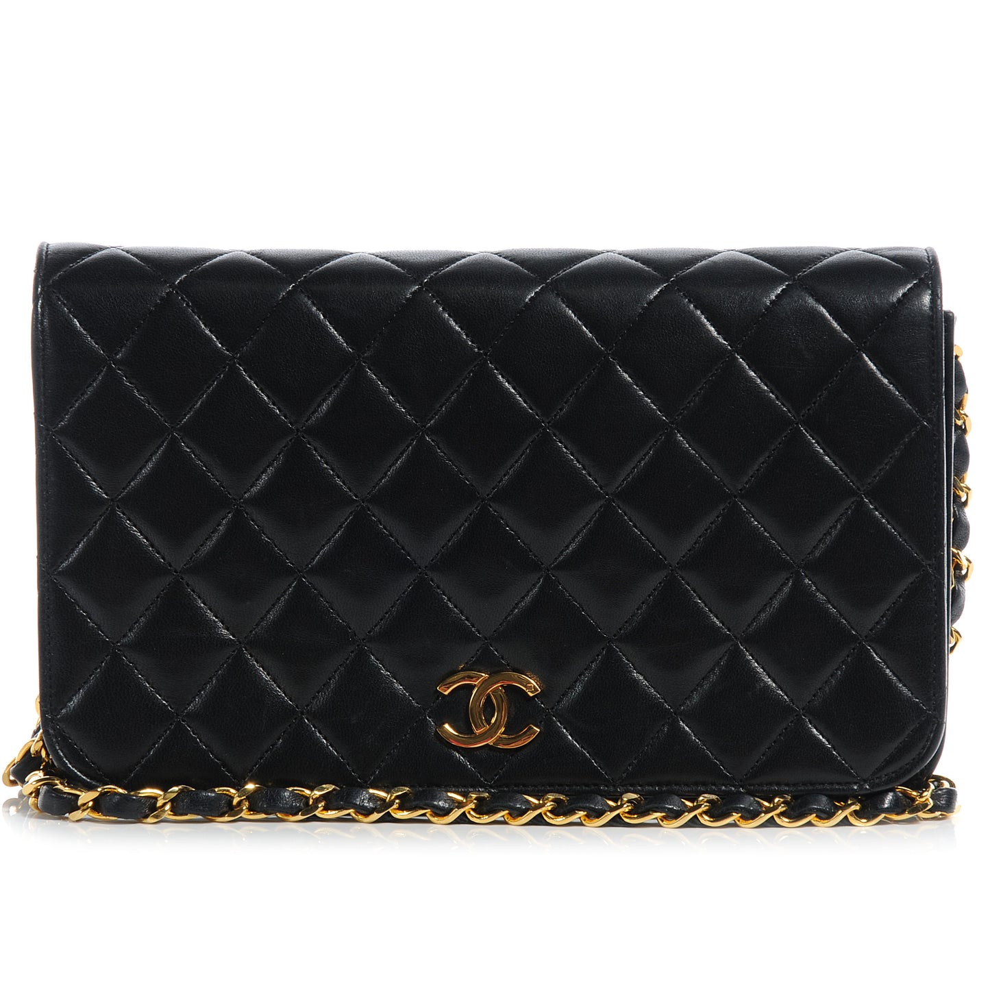 Lambskin Quilted Small Flap Black