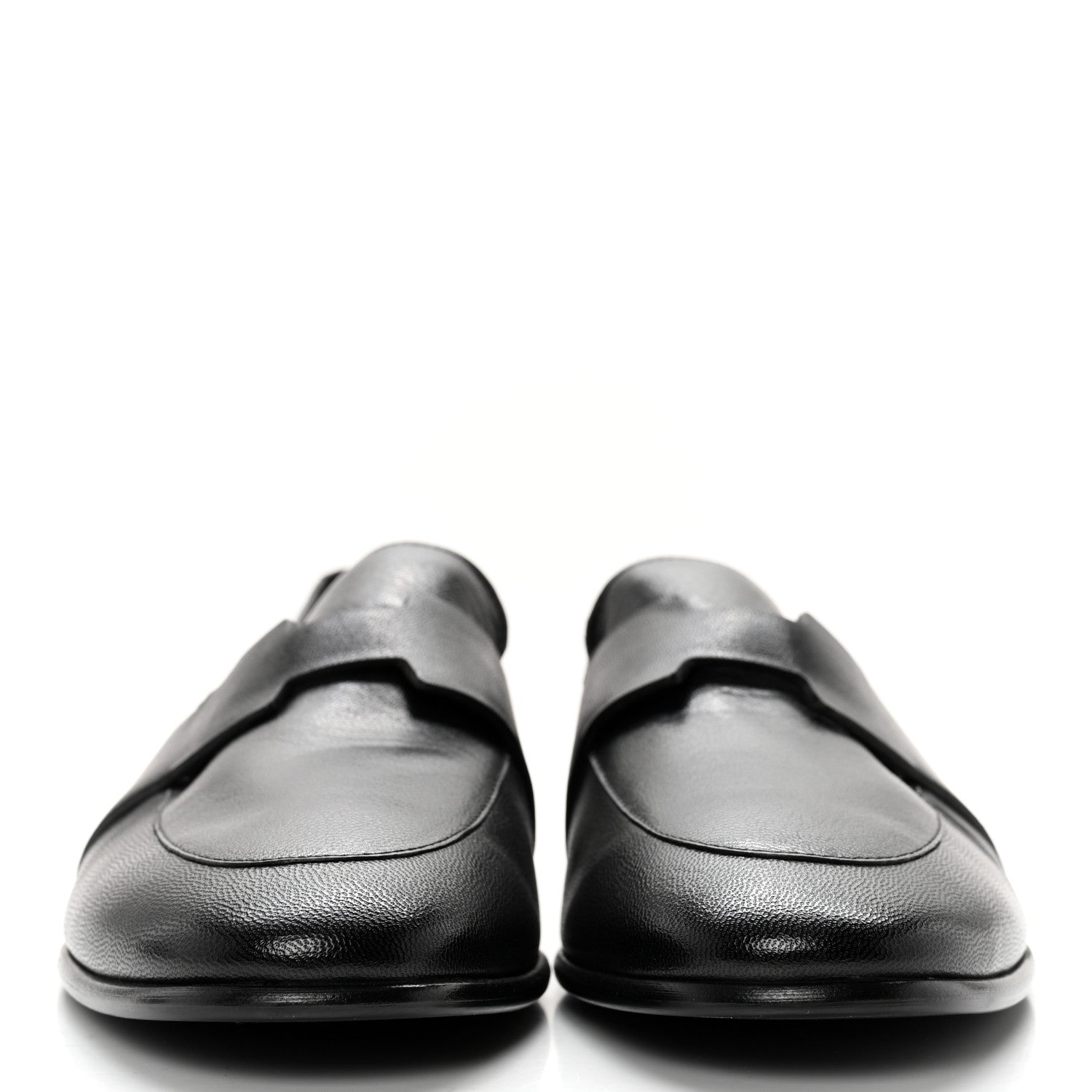 Hermes Goatskin Womens Ancora Moccasin Loafers 36 Black 2 of 10