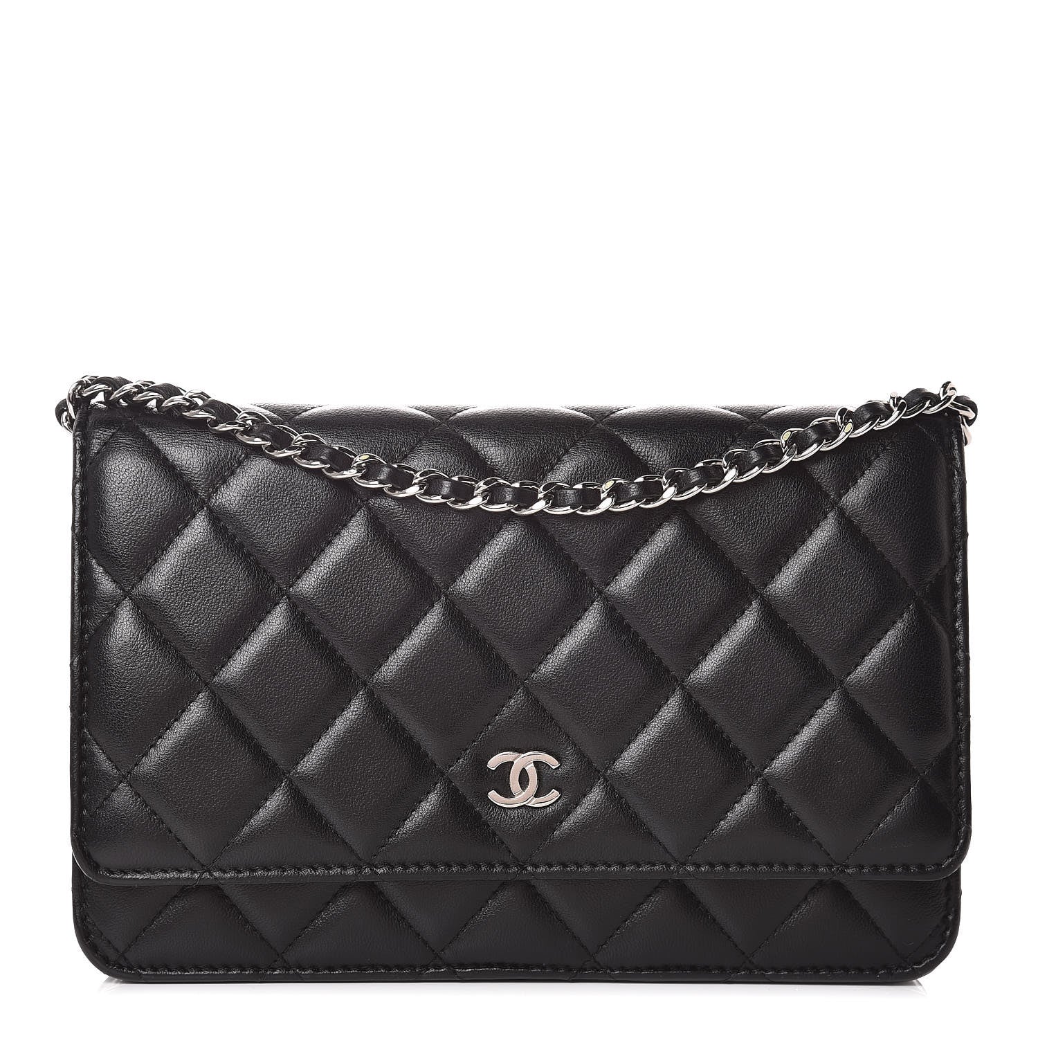 Chanel Lambskin Quilted Wallet On Chain WOC Black 1 of 11