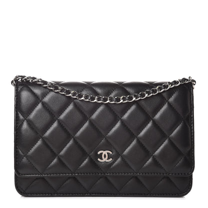Chanel Lambskin Quilted Wallet On Chain WOC Black 1 of 11