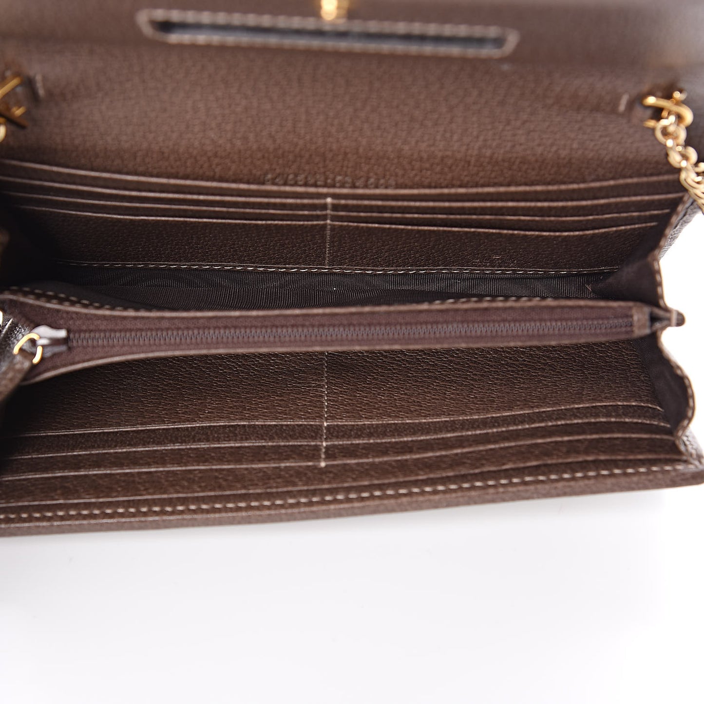 GG Supreme Monogram Web Ophidia Wallet On Chain Brown