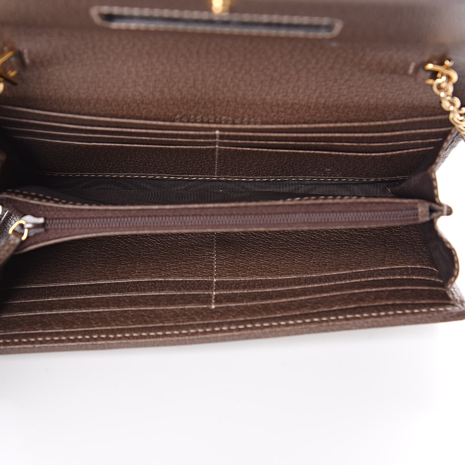 Gucci GG Supreme Monogram Web Ophidia Wallet On Chain Brown 5 of 10