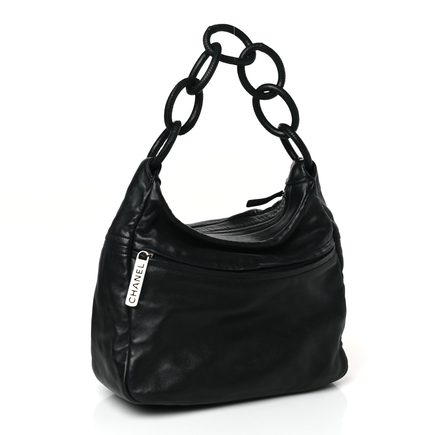 Chanel Lambskin Pleated CC Shoulder Bag Black 3 of 10