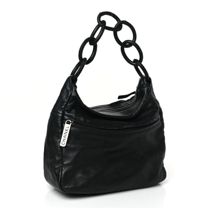 Chanel Lambskin Pleated CC Shoulder Bag Black 3 of 10