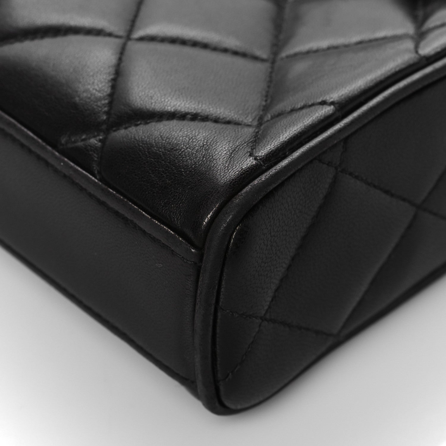 Chanel Lambskin Quilted CC Single Flap Shoulder Bag Black 9 of 10