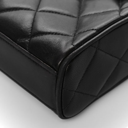 Chanel Lambskin Quilted CC Single Flap Shoulder Bag Black 9 of 10