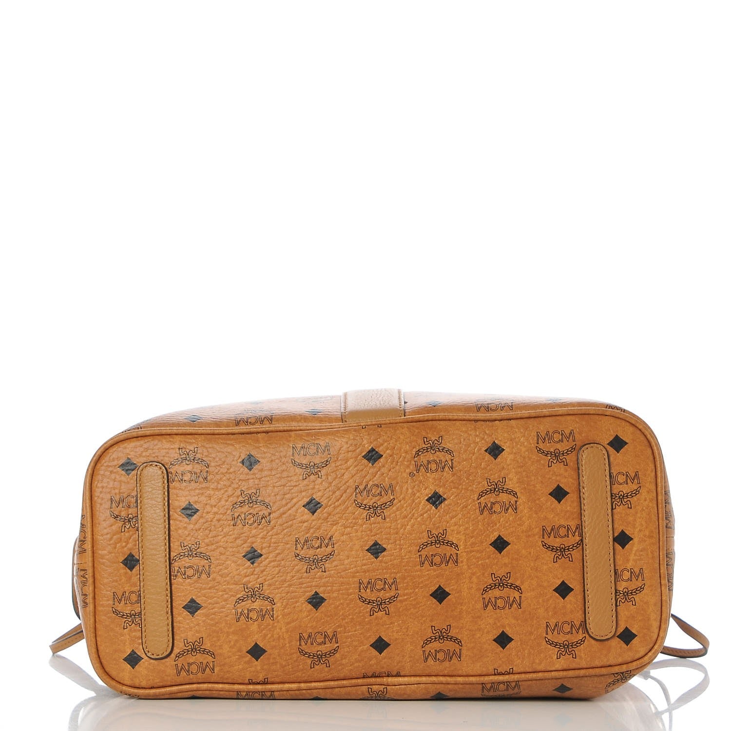 MCM Visetos Medium Liz Reversible Shopper Tote Cognac 6 of 14