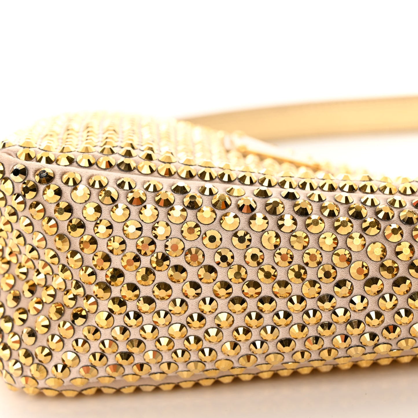 Satin Crystal Triangle Crossbody Pouch Platino