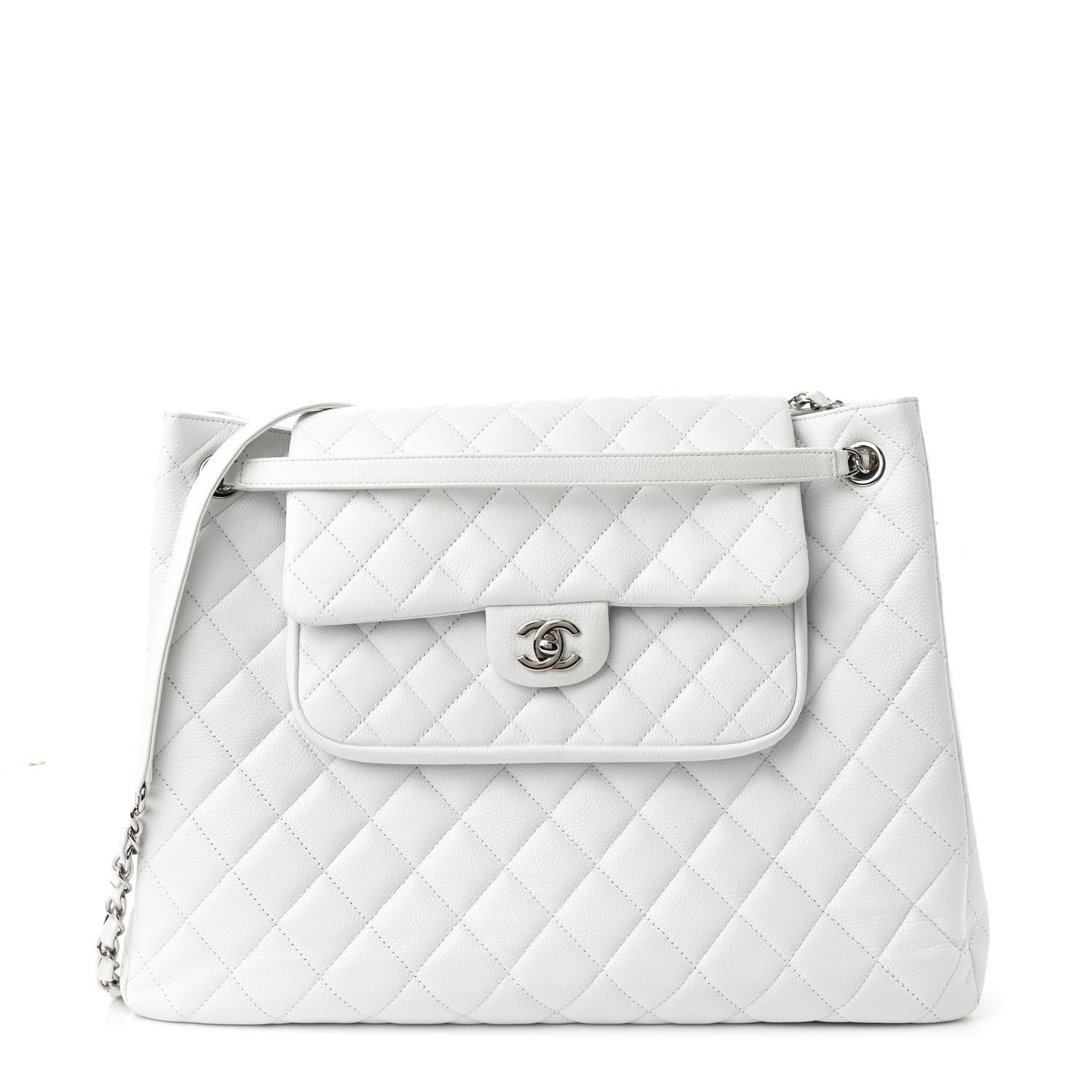 Chanel Caviar Quilted Maxi Paris Edinburgh Flap White 1 of 11