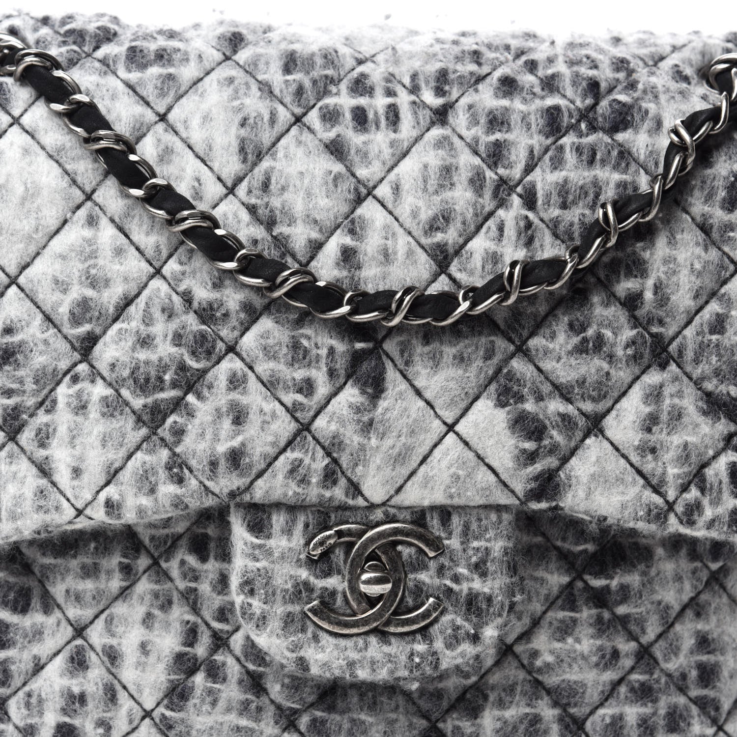 Chanel Mohair Quilted Day Flap Grey 10 of 10