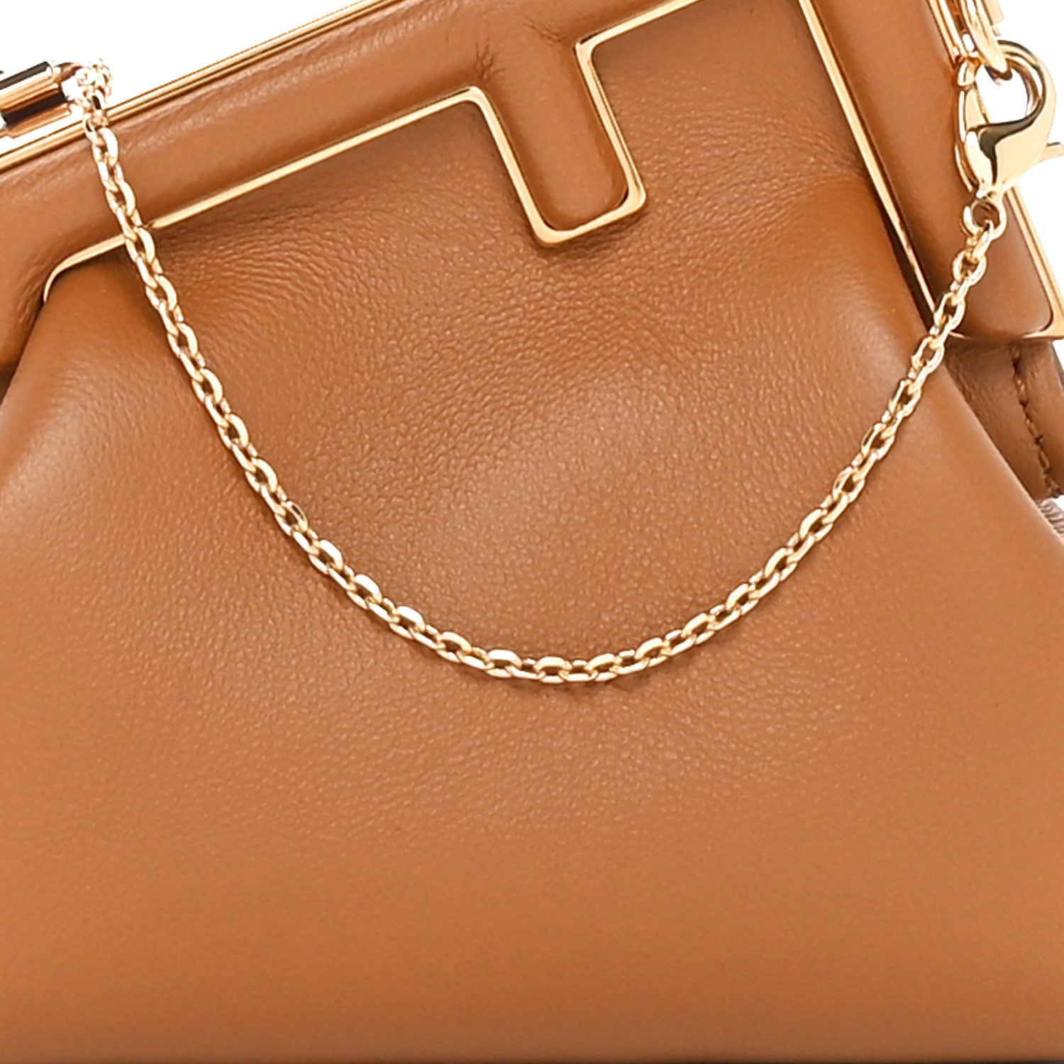 Fendi Shiny Nappa Nano Fendi First Bag Charm Caramello 8 of 11
