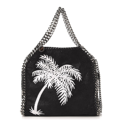 Stella McCartney Shaggy Deer Embroidered Palm Tree Mini Falabella Tote Black 3 of 11