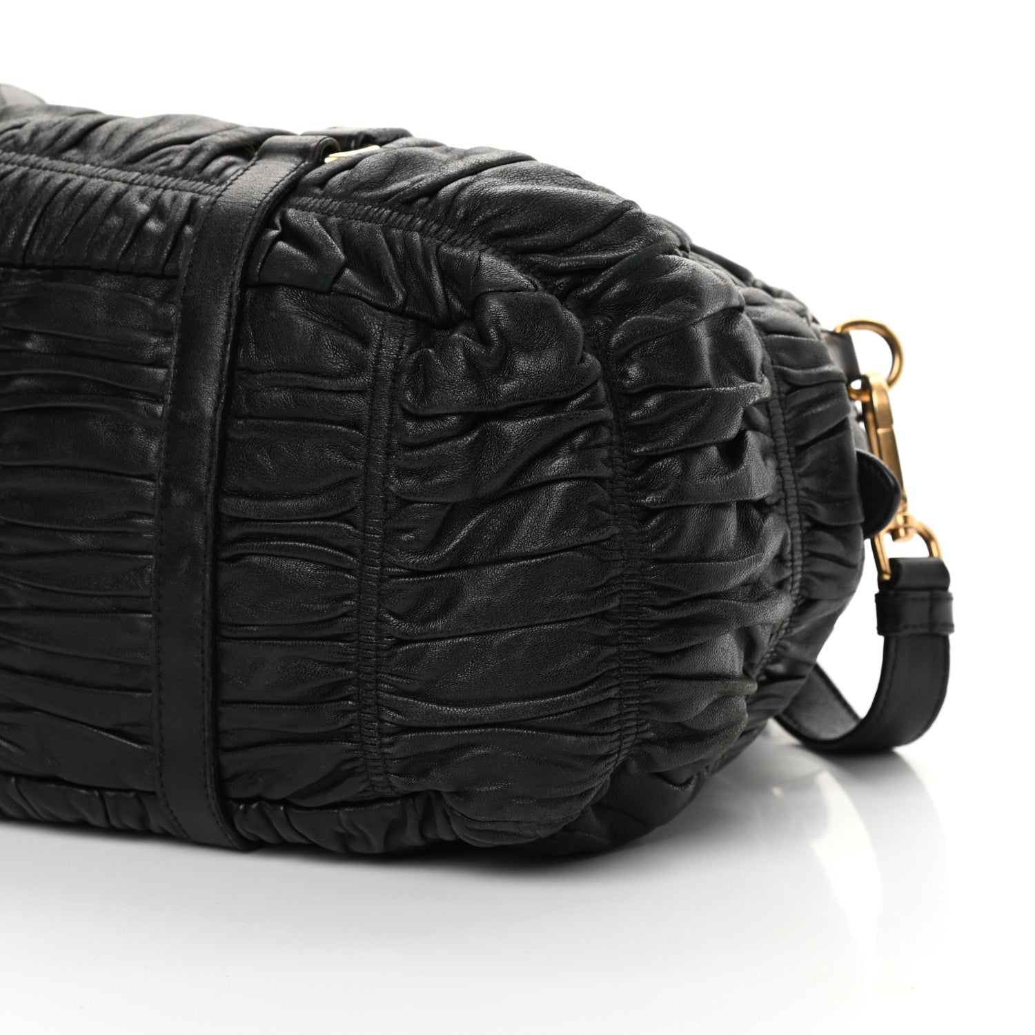 Prada Nappa Gaufre Buckle Bowler Black 9 of 20