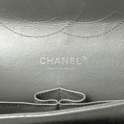 Chanel Metallic Lambskin Quilted Jumbo Double Flap Green 8 of 12