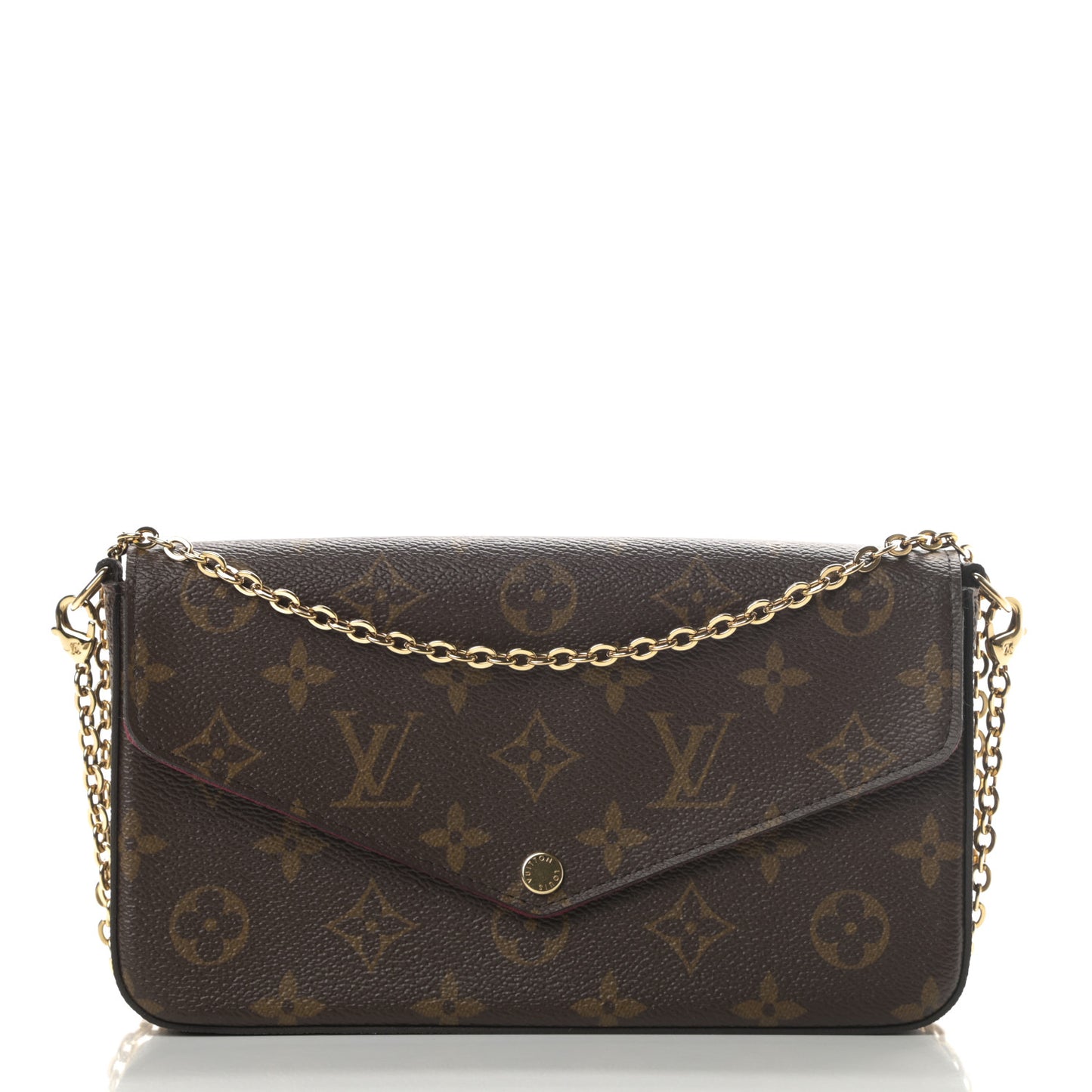 Monogram Pochette Felicie Chain Wallet Fuchsia