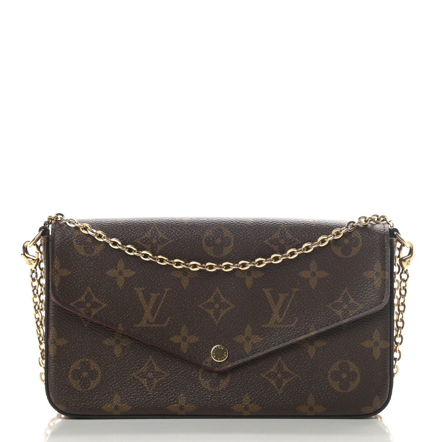 Louis Vuitton Monogram Pochette Felicie Chain Wallet Fuchsia 3 of 13