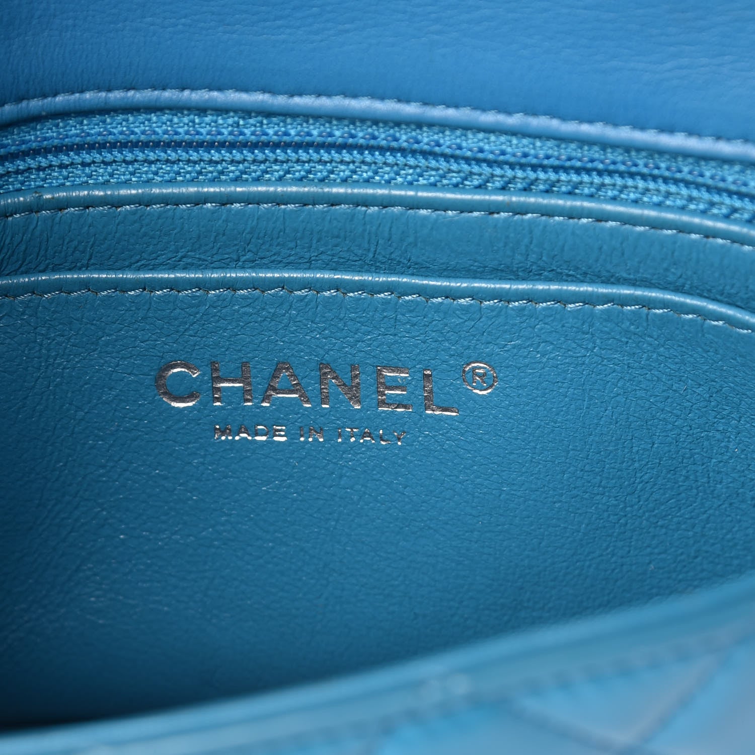 Chanel Patent Quilted Mini Rectangular Flap Turquoise 6 of 10
