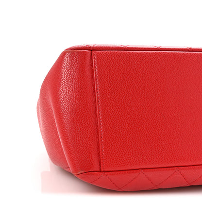 Chanel Caviar Quilted Grand Shopping Tote GST Red 9 of 10