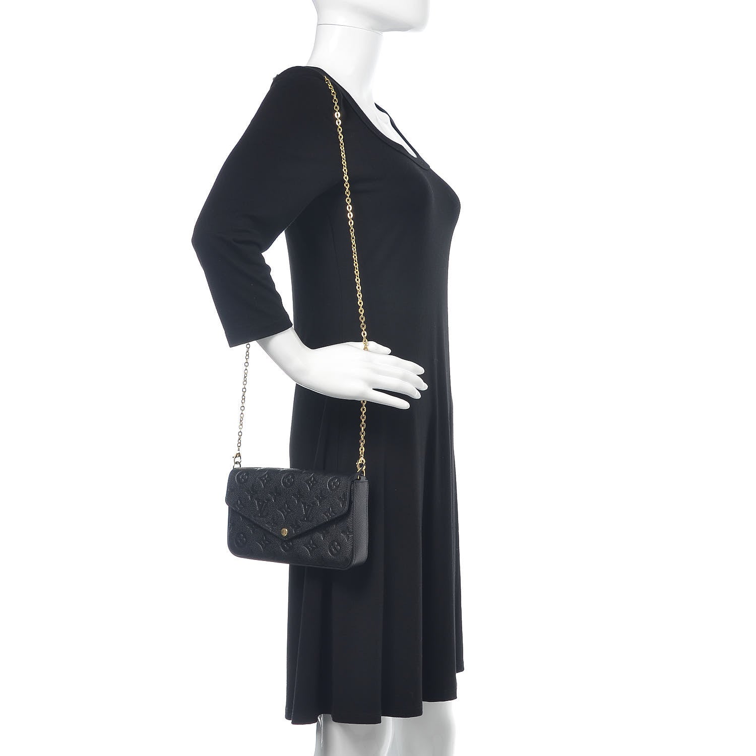 Louis Vuitton Empreinte Pochette Felicie Chain Wallet Black 2 of 16