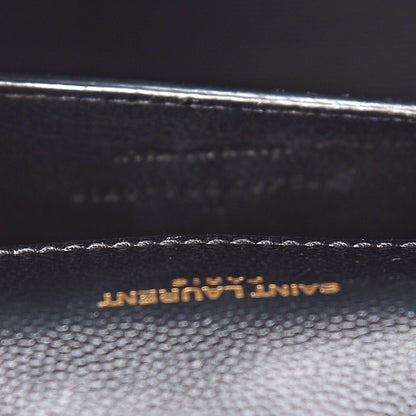 Saint Laurent Grain De Poudre Textured Mixed Matelasse Triquilt Medium Monogram Satchel Black 8 of 16