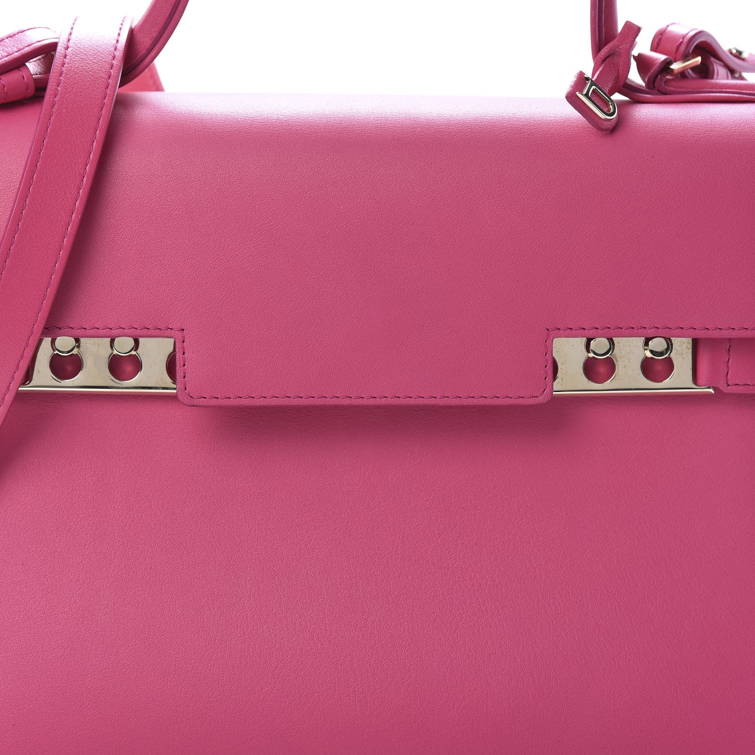 Delvaux Calfskin MM Tempete Satchel Fuchsia 8 of 13