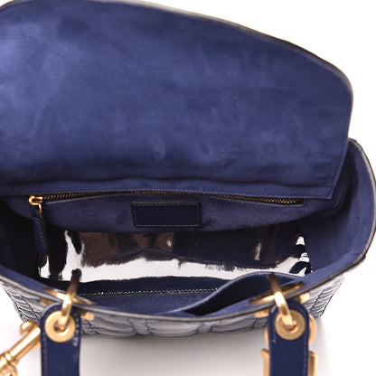 Christian Dior Patent Cannage Medium Lady Dior Navy Blue 5 of 10