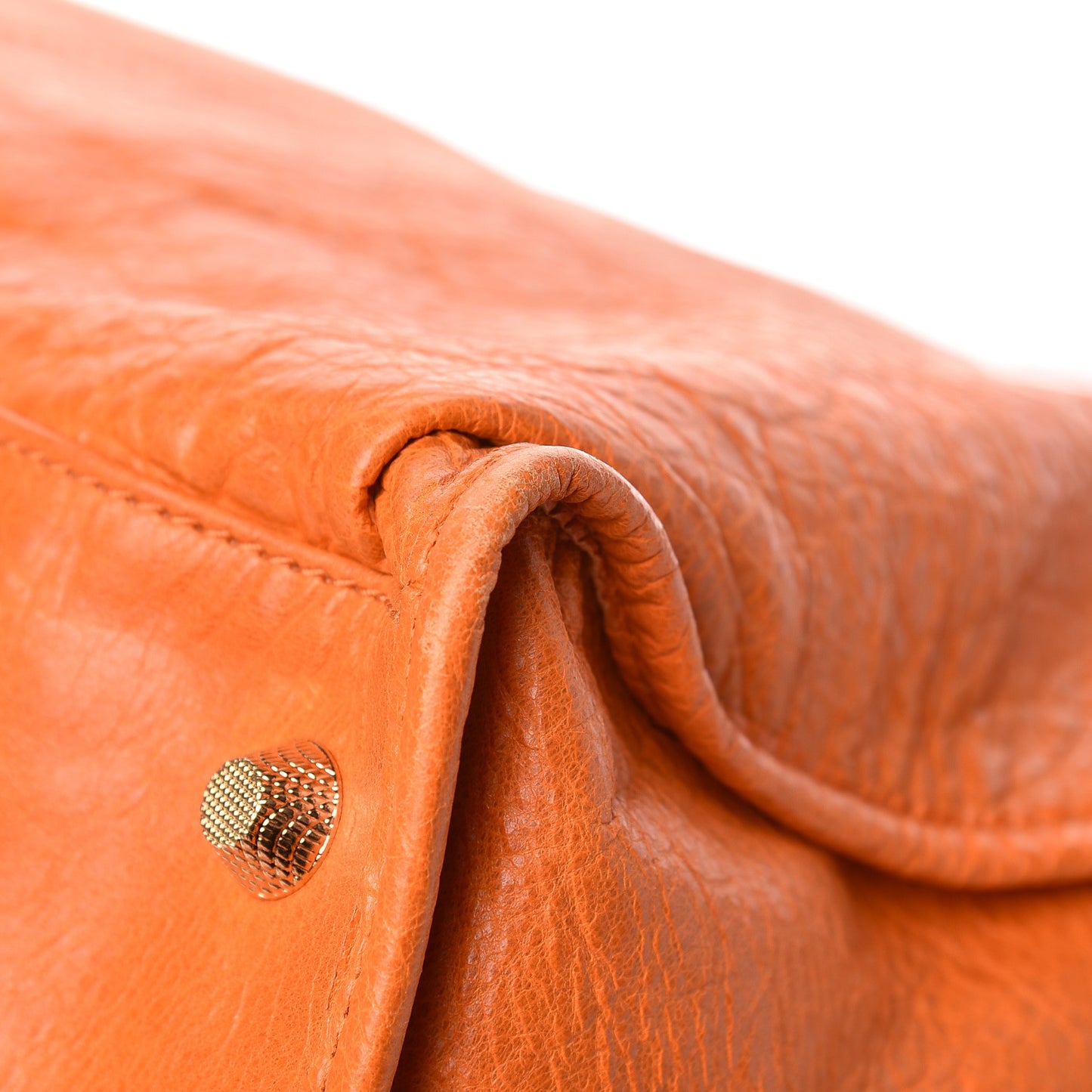 Agneau Giant 12 Gold Hardware Work Tangerine