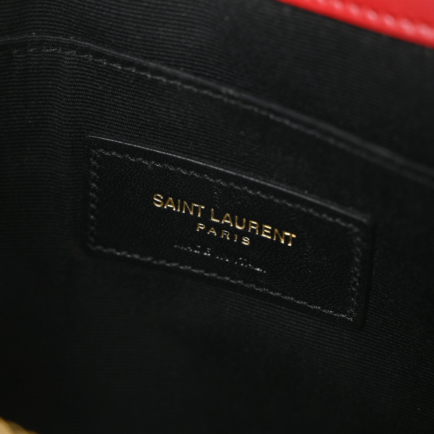 Saint Laurent Calfskin Matelasse Chevron Monogram A5 Wristlet Red 6 of 7