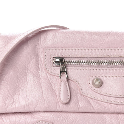 Balenciaga Agneau Giant 12 Silver Hardware Envelope Strap Clutch Rose Poudre 11 of 12