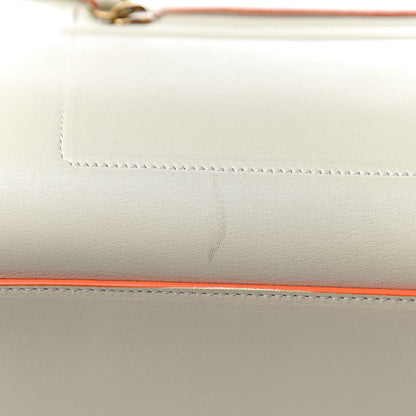 Celine Smooth Calfskin Medium Phantom Luggage Chalk Orange Trim 12 of 13